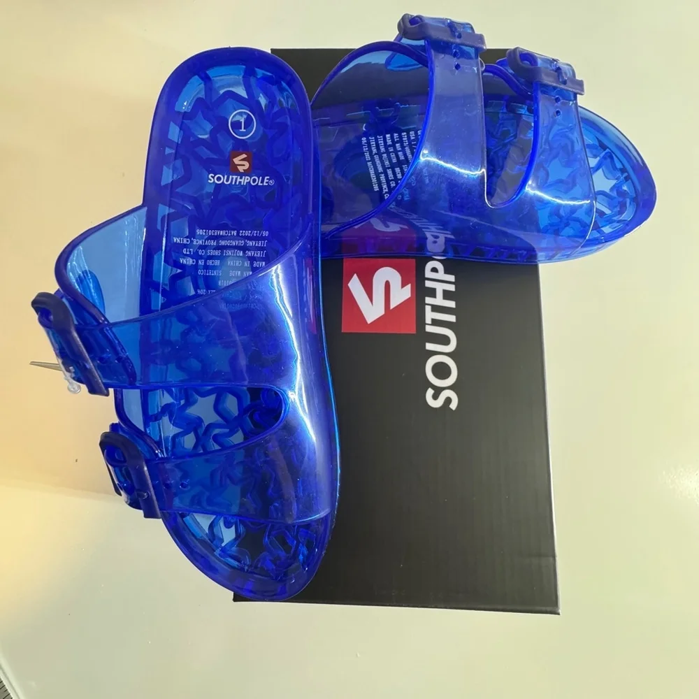 Southpole Hanoi-01B Children Sandals Footwear Slides Size 1, Translucent Blue